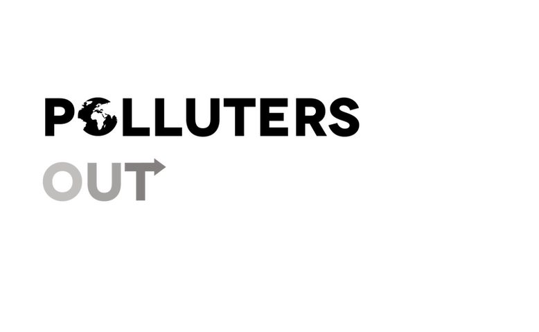 polluters out logo concept